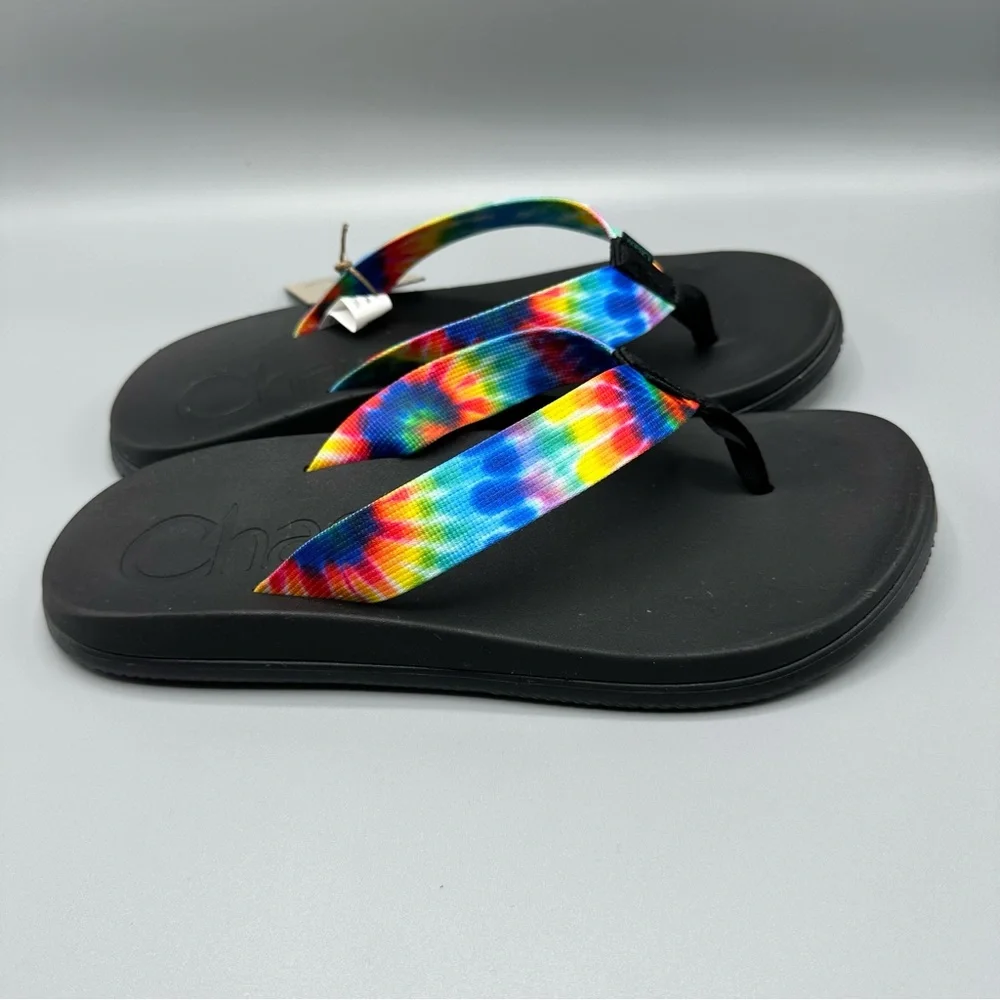 NEW Chaco Chillos Mens Size 11 Dark Tie Dye Slip On Flip Flop Sandals